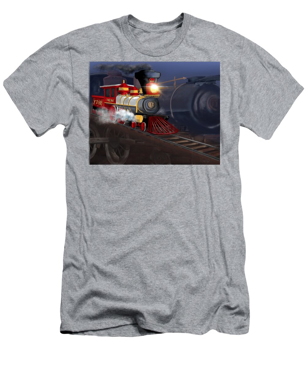 V&t T-Shirt featuring the digital art Virginia and Truckee Railroad Reno No 11 Rises from the Ashes by Doug Gist