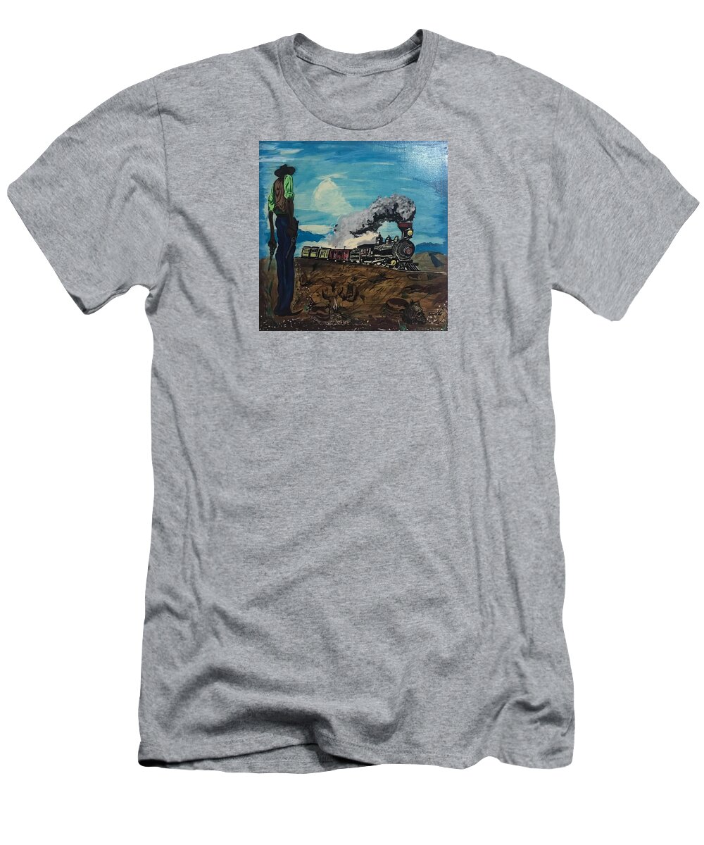  T-Shirt featuring the painting Waitin in the Cut by Charles Young