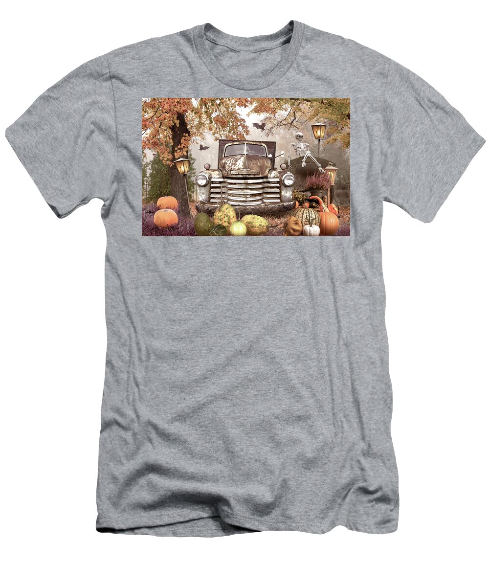 Fall T-Shirt featuring the photograph Waiting for a Country Halloween by Debra and Dave Vanderlaan