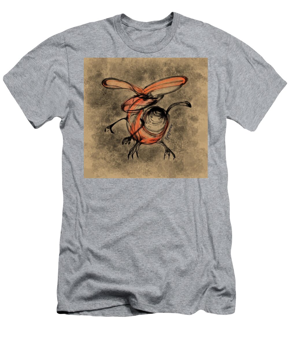 Creature T-Shirt featuring the digital art Walk in to the storm by Ljev Rjadcenko