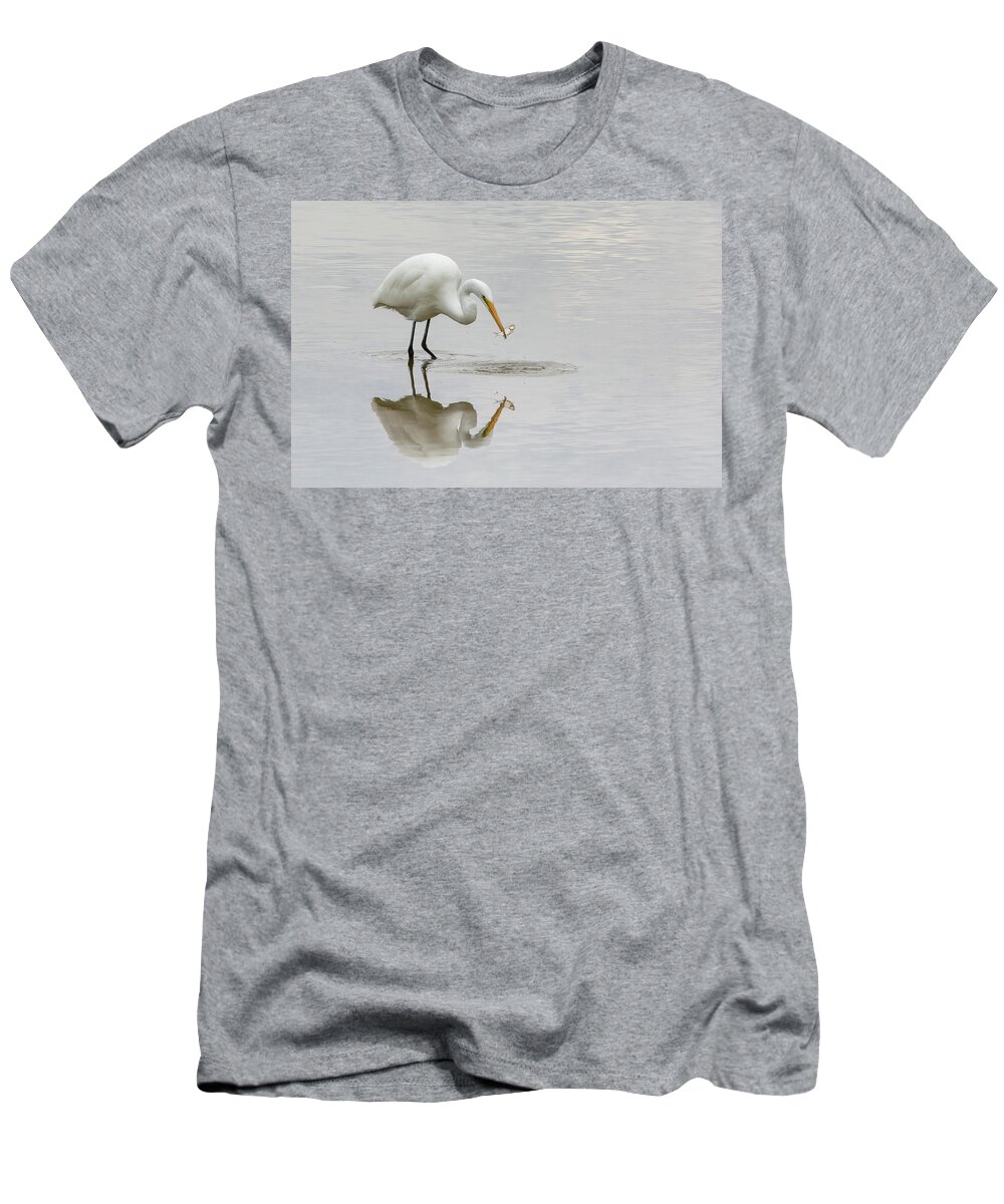 White Birds T-Shirt featuring the photograph Wanna Catch Some Lunch? by Linda Shannon Morgan