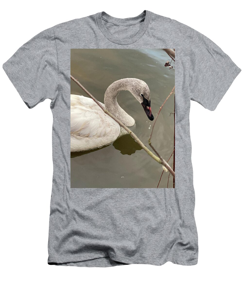Wildlife T-Shirt featuring the photograph Water Dripping From the Beak of a Trumpeter Swan by Michael Dean Shelton