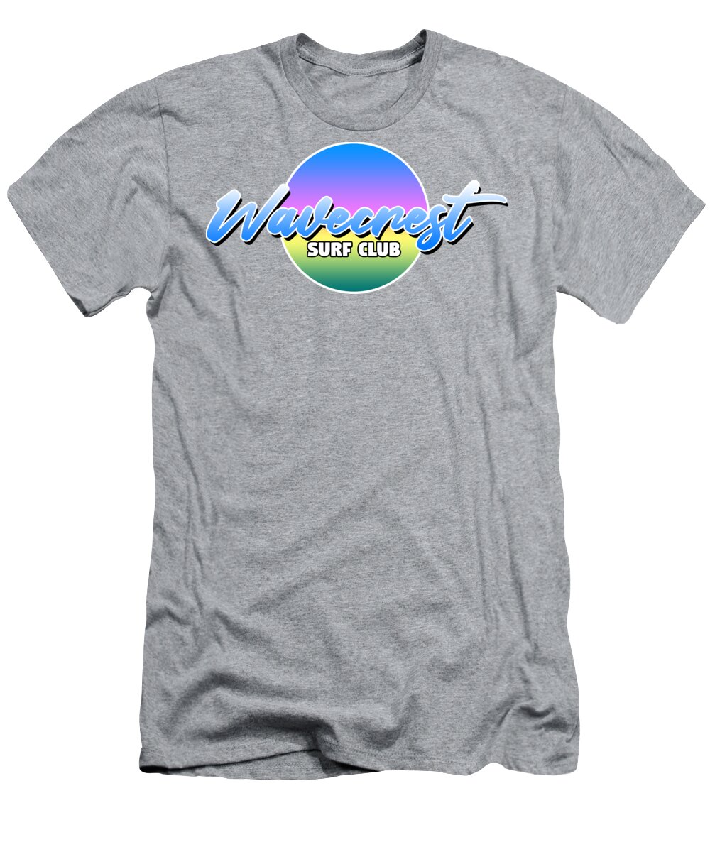 Wavecrest T-Shirt featuring the digital art Wavecrest Surf Club Logo by Christopher Lotito