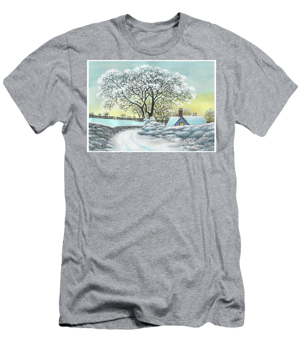 Winter T-Shirt featuring the painting Welsh Winter by Arthur Barnes