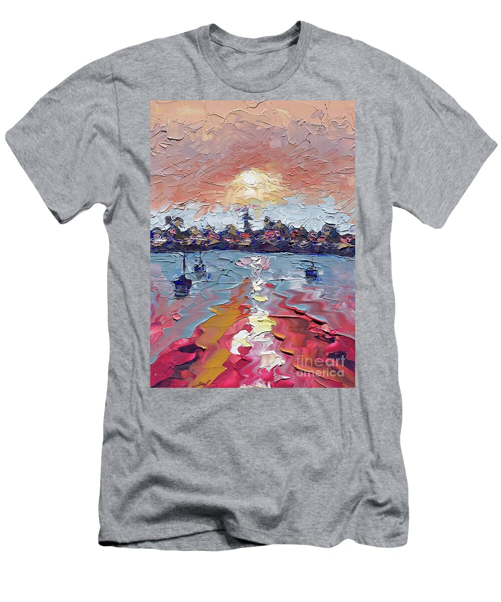 Impressionist T-Shirt featuring the painting West Cliff Sunset, 2020 by PJ Kirk