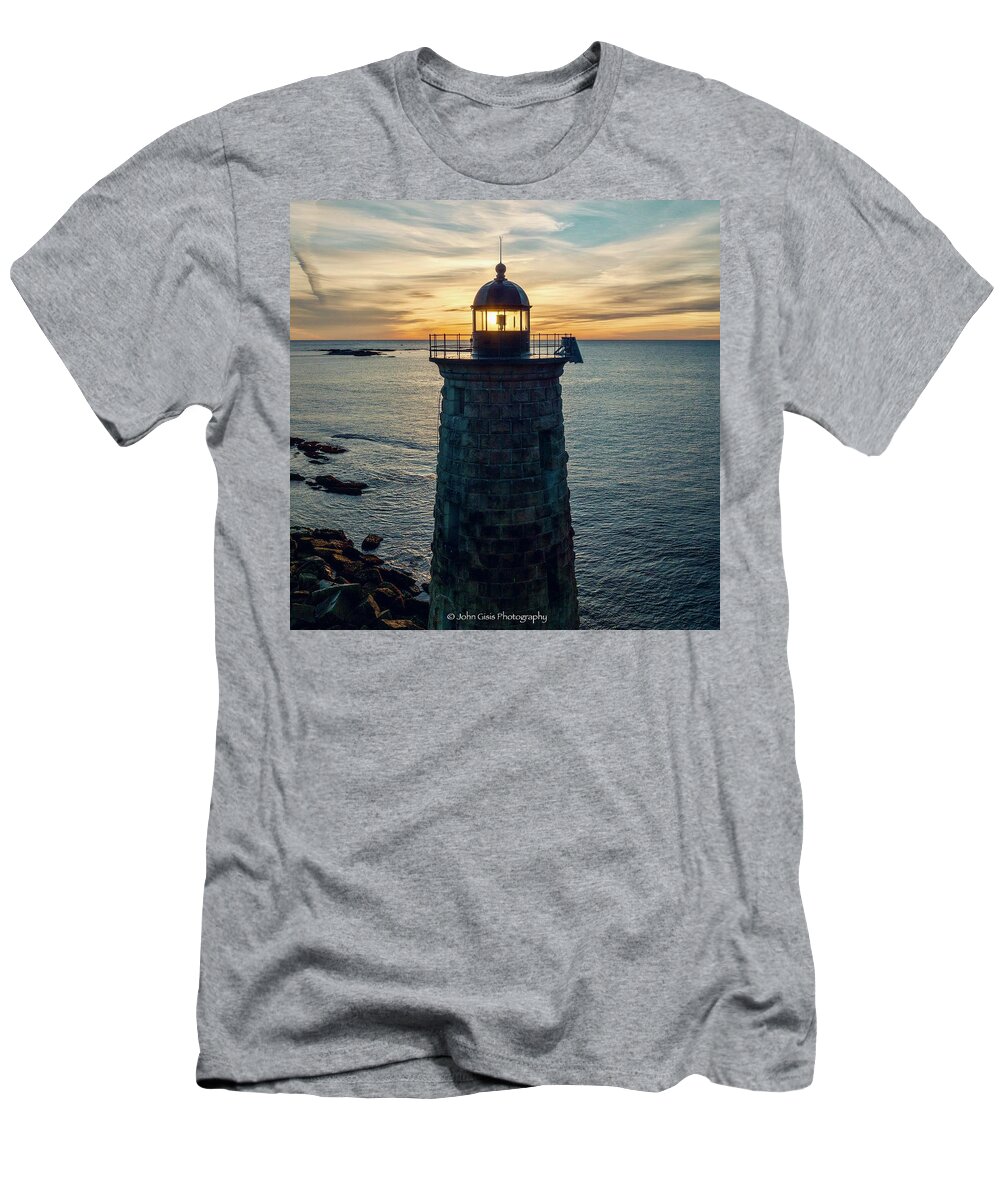  T-Shirt featuring the photograph Whaleback Light by John Gisis