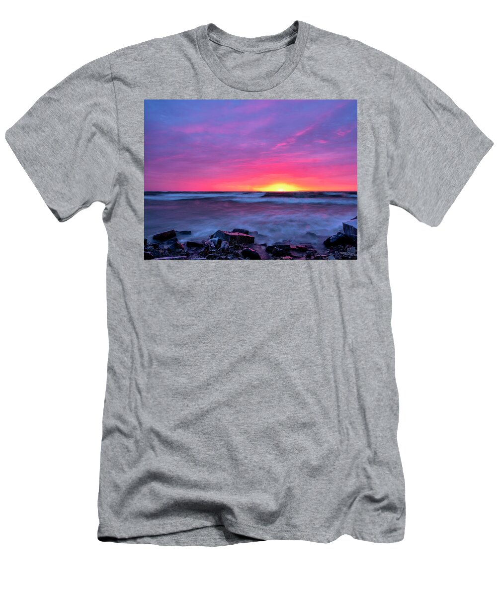 Bradford Beach T-Shirt featuring the photograph While you were driving to work by Kristine Hinrichs