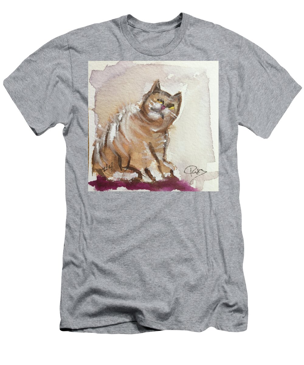 Whimsy T-Shirt featuring the painting Whimsy Kitty 4 by Roxy Rich