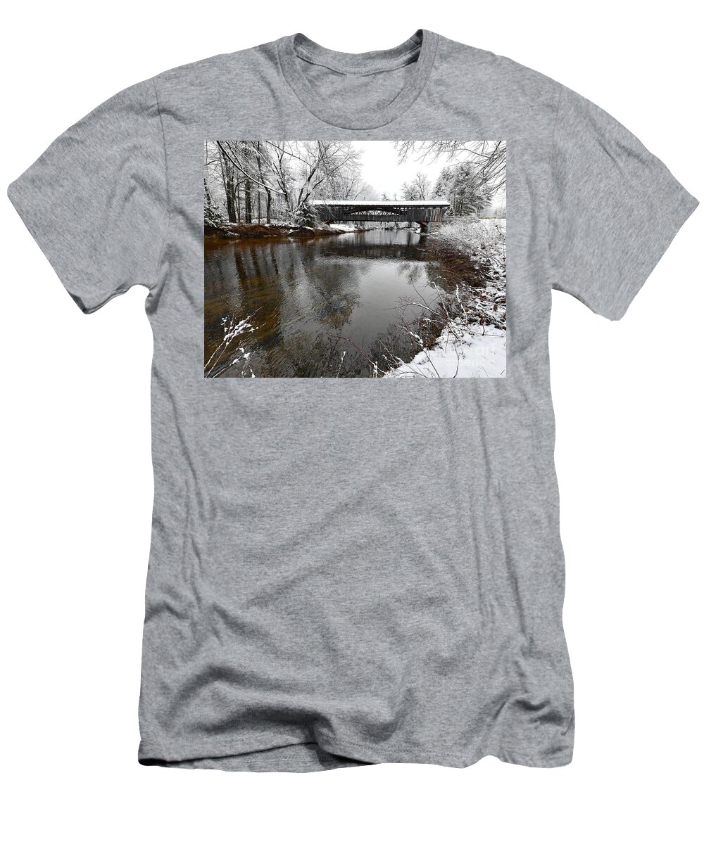 Whittier Covered Bridge T-Shirt featuring the photograph Whittier Covered Bridge by Steve Brown