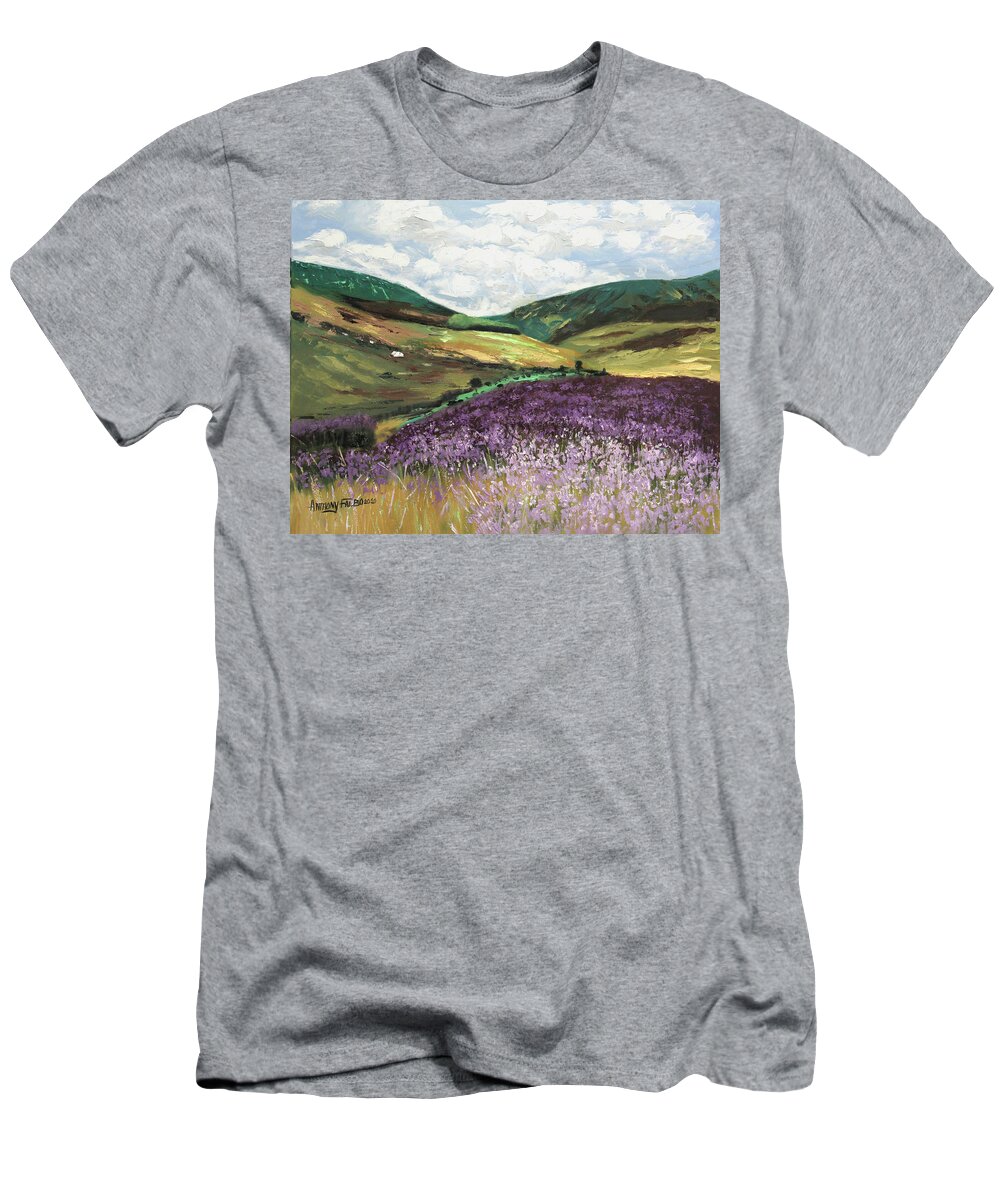 Wild Flowers T-Shirt featuring the painting Wild Flowers Matthew 6 28-29 by Anthony Falbo