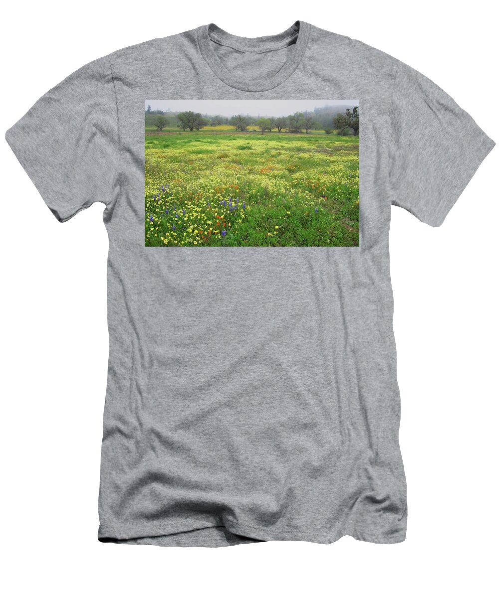 Wildflowers T-Shirt featuring the photograph Wildflower Meadow in Central California by Ram Vasudev