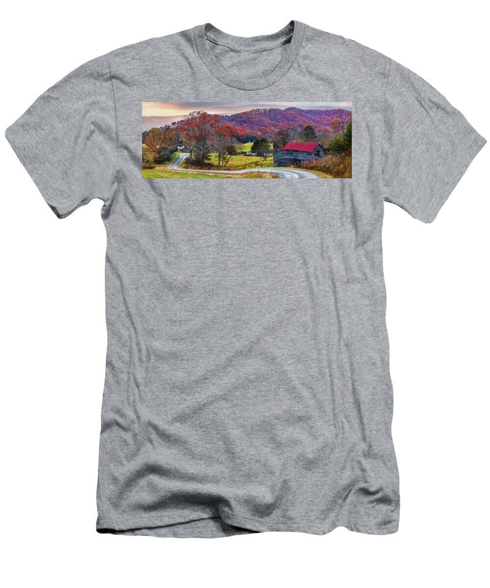 Barns T-Shirt featuring the photograph Winding Country Roads by Debra and Dave Vanderlaan