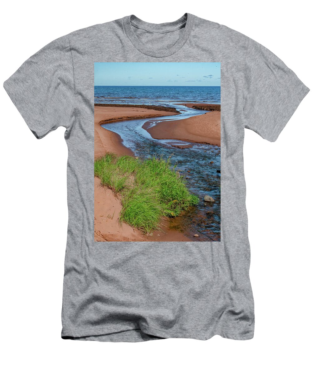 Prince Edward Island T-Shirt featuring the photograph Winding Out To Sea by Marcy Wielfaert