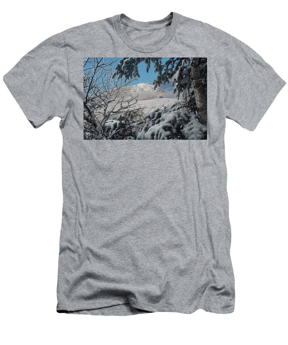 Winter T-Shirt featuring the photograph Winter Trees Mount Washington by White Mountain Images