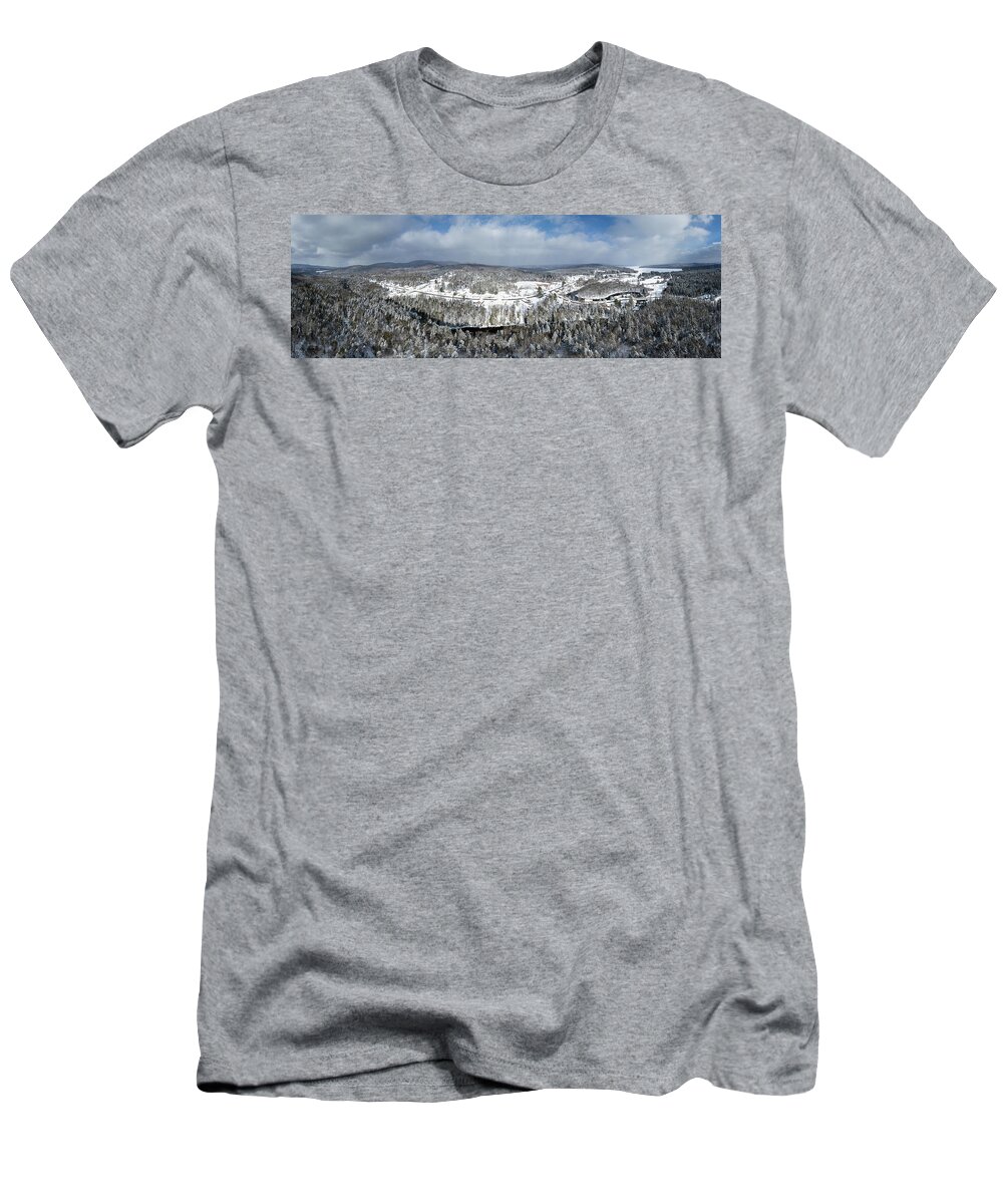 Nature T-Shirt featuring the photograph Winter View of Pittsburg Village, New Hampshire #2 by John Rowe