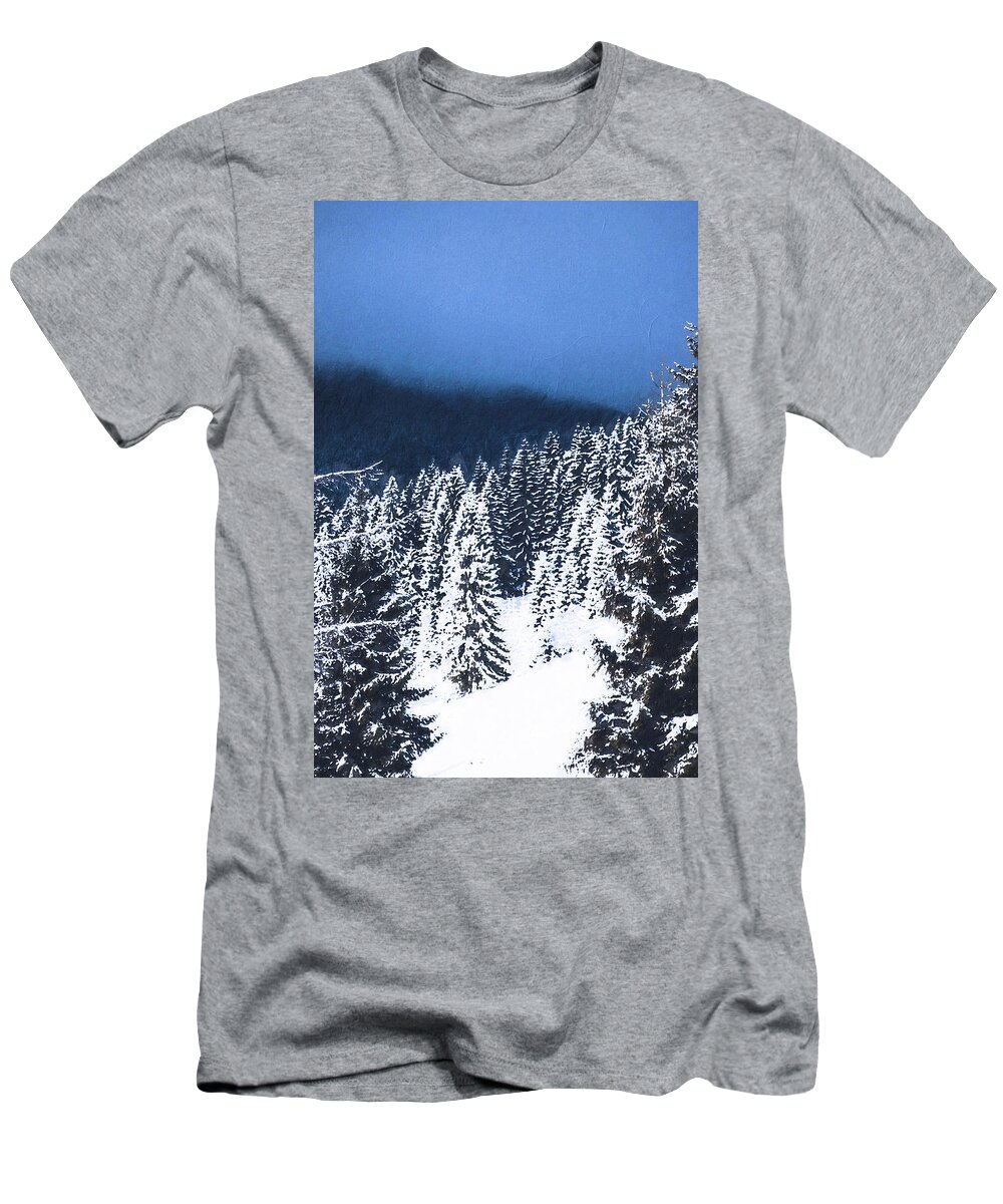 Winter's Dream T-Shirt featuring the painting Winter's Dream - 05 by AM FineArtPrints