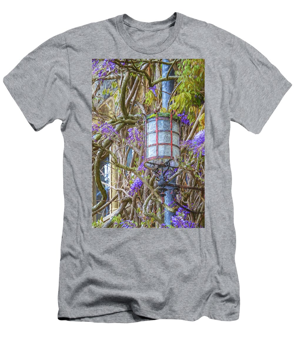 Abstract T-Shirt featuring the photograph Wisteria and lantern by Sue Leonard