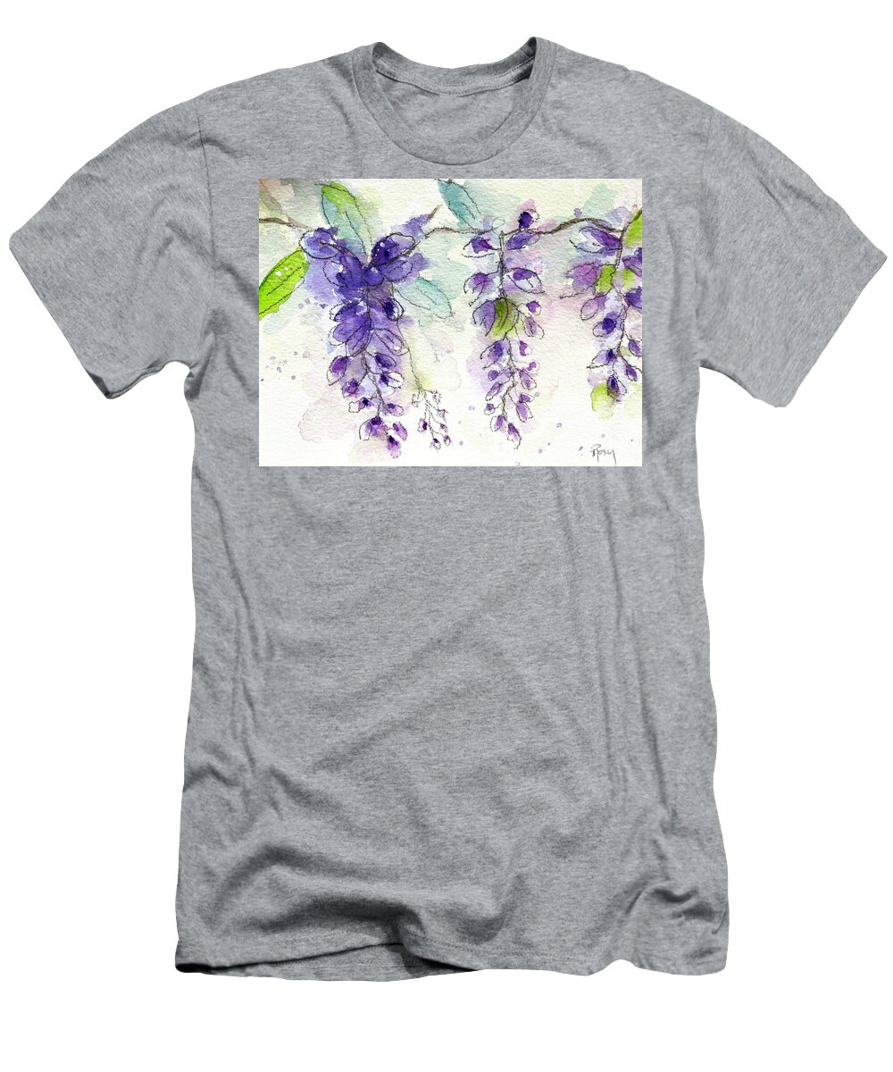 Original T-Shirt featuring the painting Wisteria Vine by Roxy Rich