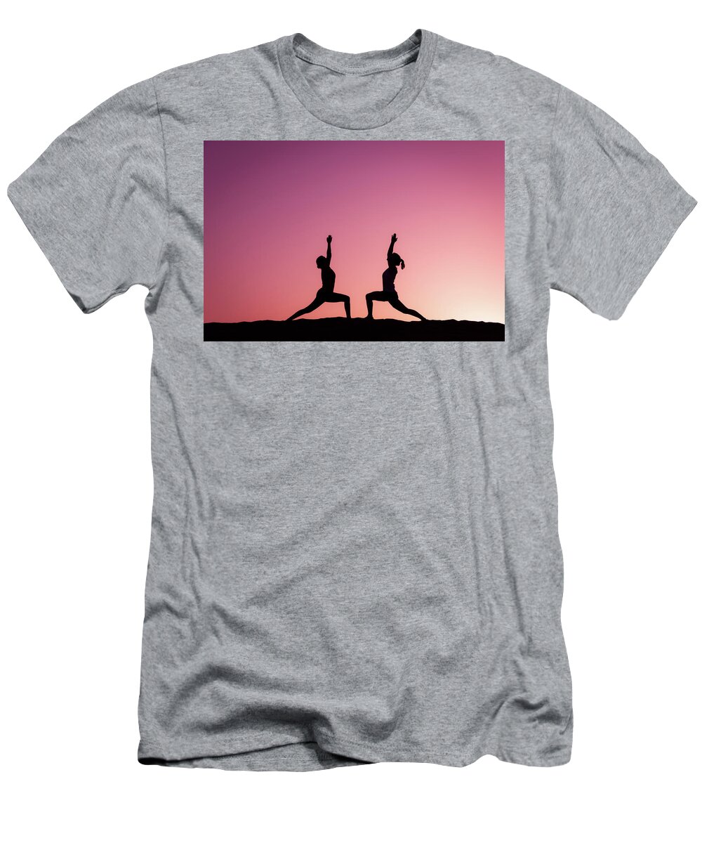 Yoga T-Shirt featuring the photograph Yoga Warriors by Josu Ozkaritz