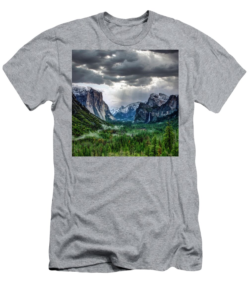 Landscape T-Shirt featuring the photograph Yosemite Tunnel View by Romeo Victor