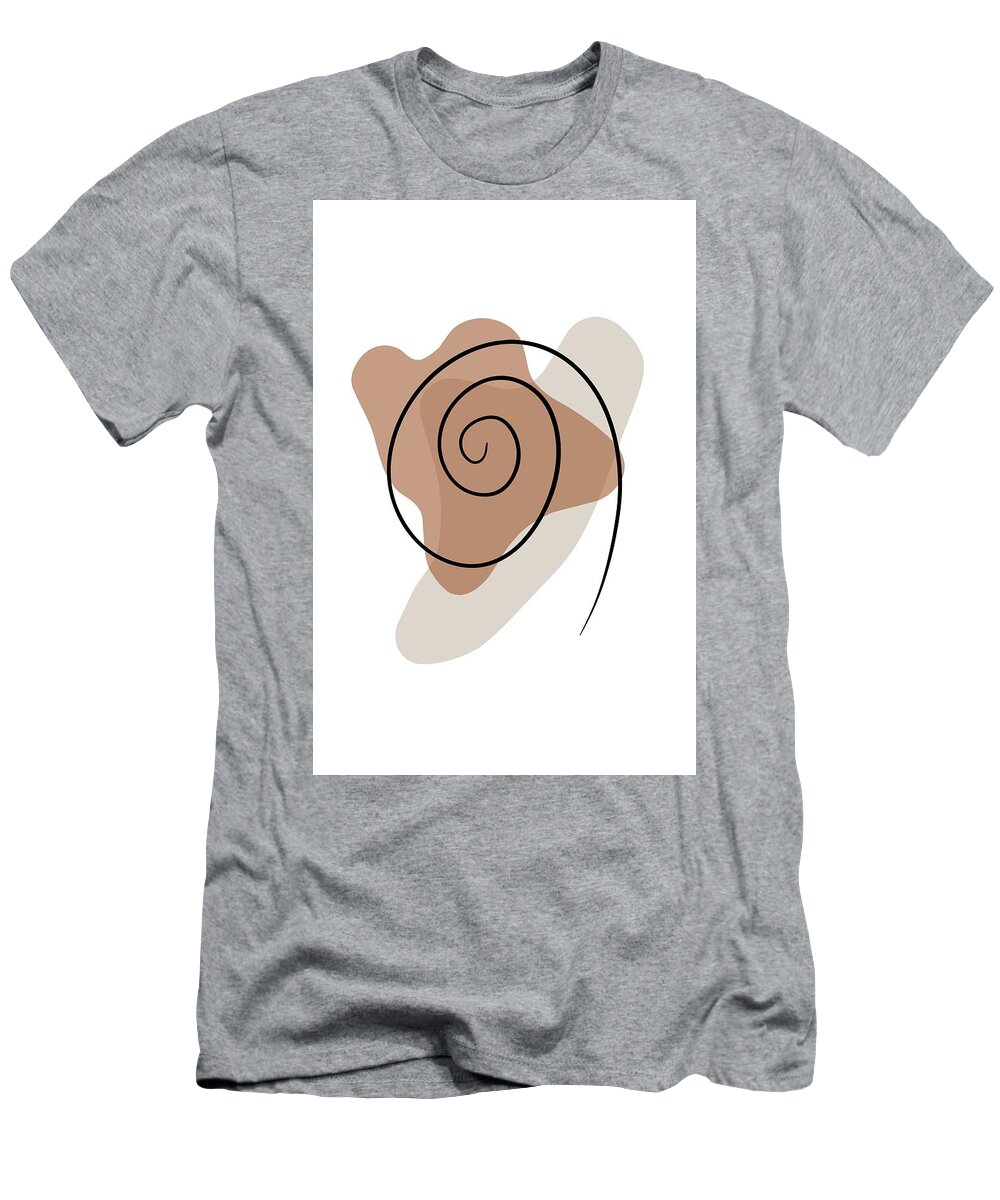 Brown T-Shirt featuring the digital art Zen Abstract 1 by Georgia Clare