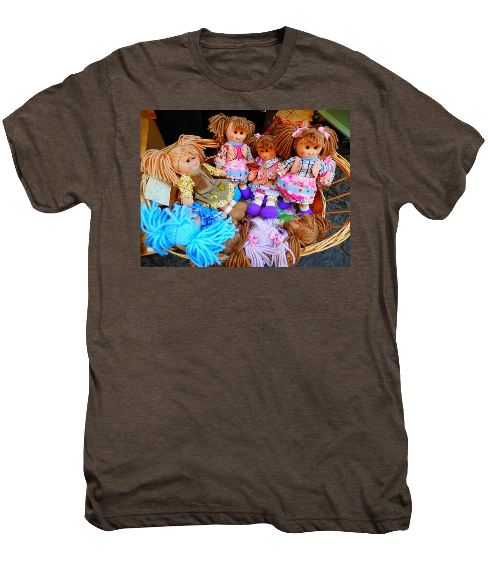 Dolls Men's Premium T-Shirt featuring the photograph Dolls for Sale 1 by Pema Hou