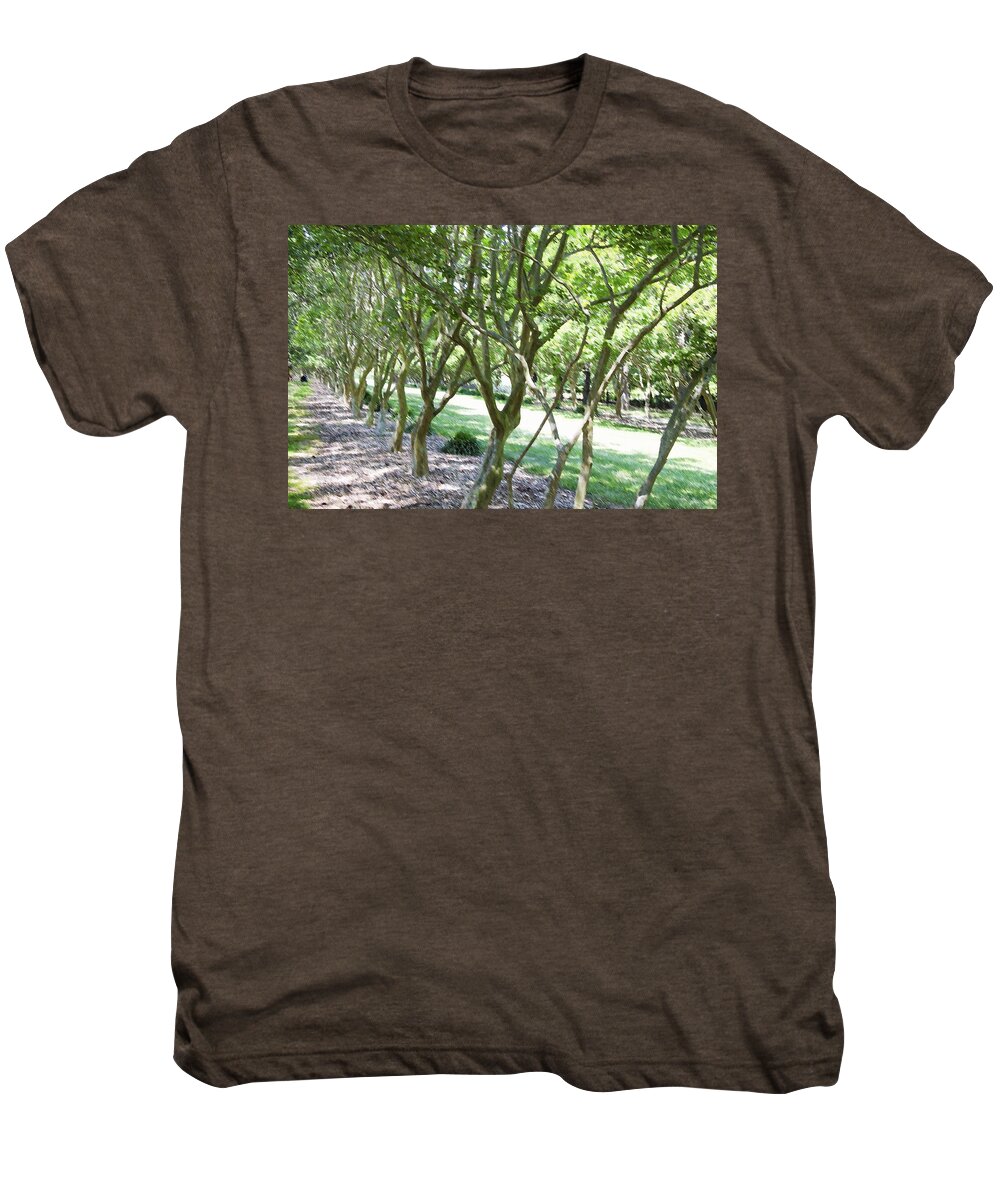 Favorite Spot In The Gardens Men's Premium T-Shirt featuring the painting Norfolk Botanical Garden 7 by Jeelan Clark