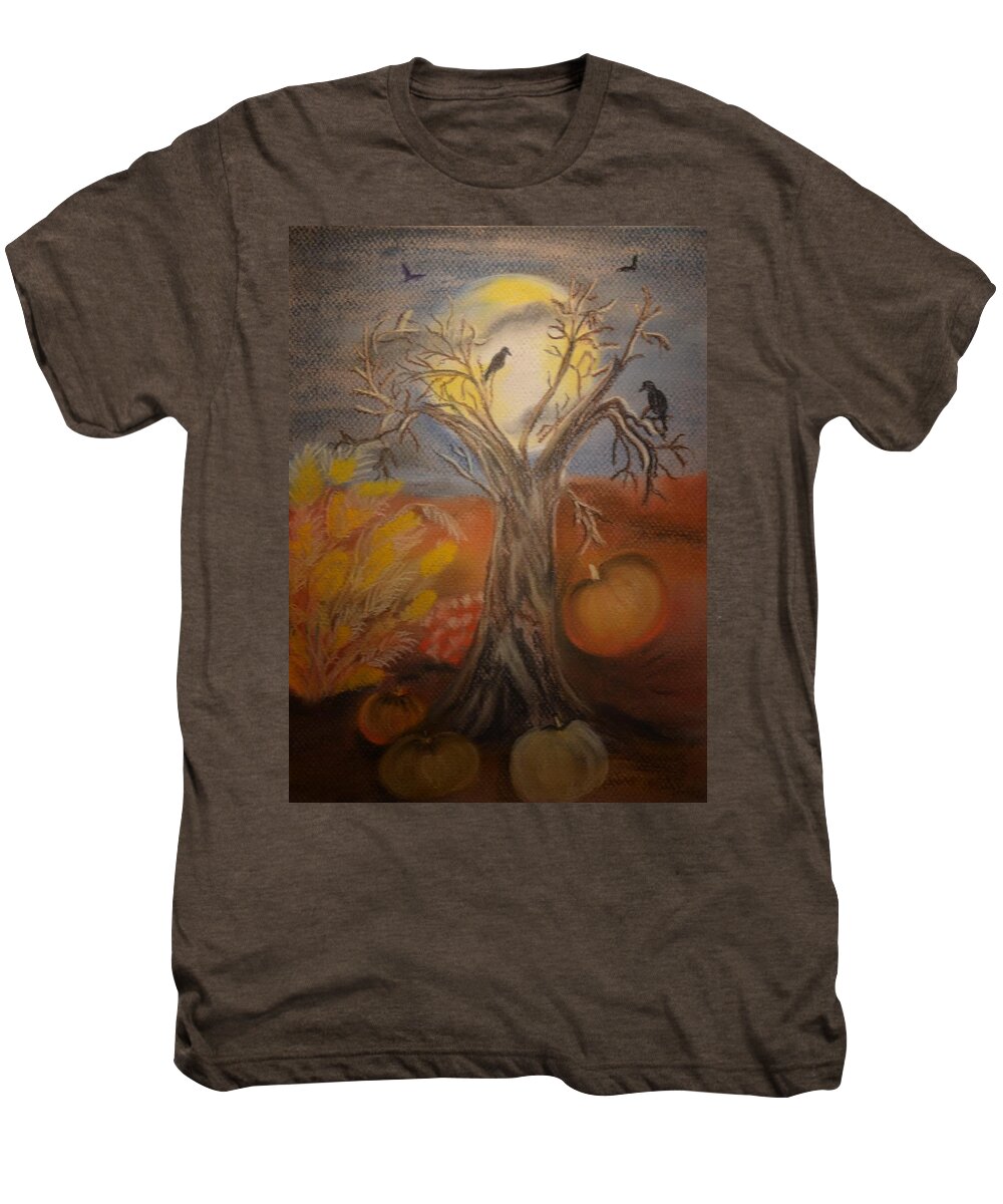One Hallowed Eve Men's Premium T-Shirt featuring the pastel One Hallowed Eve by Maria Urso