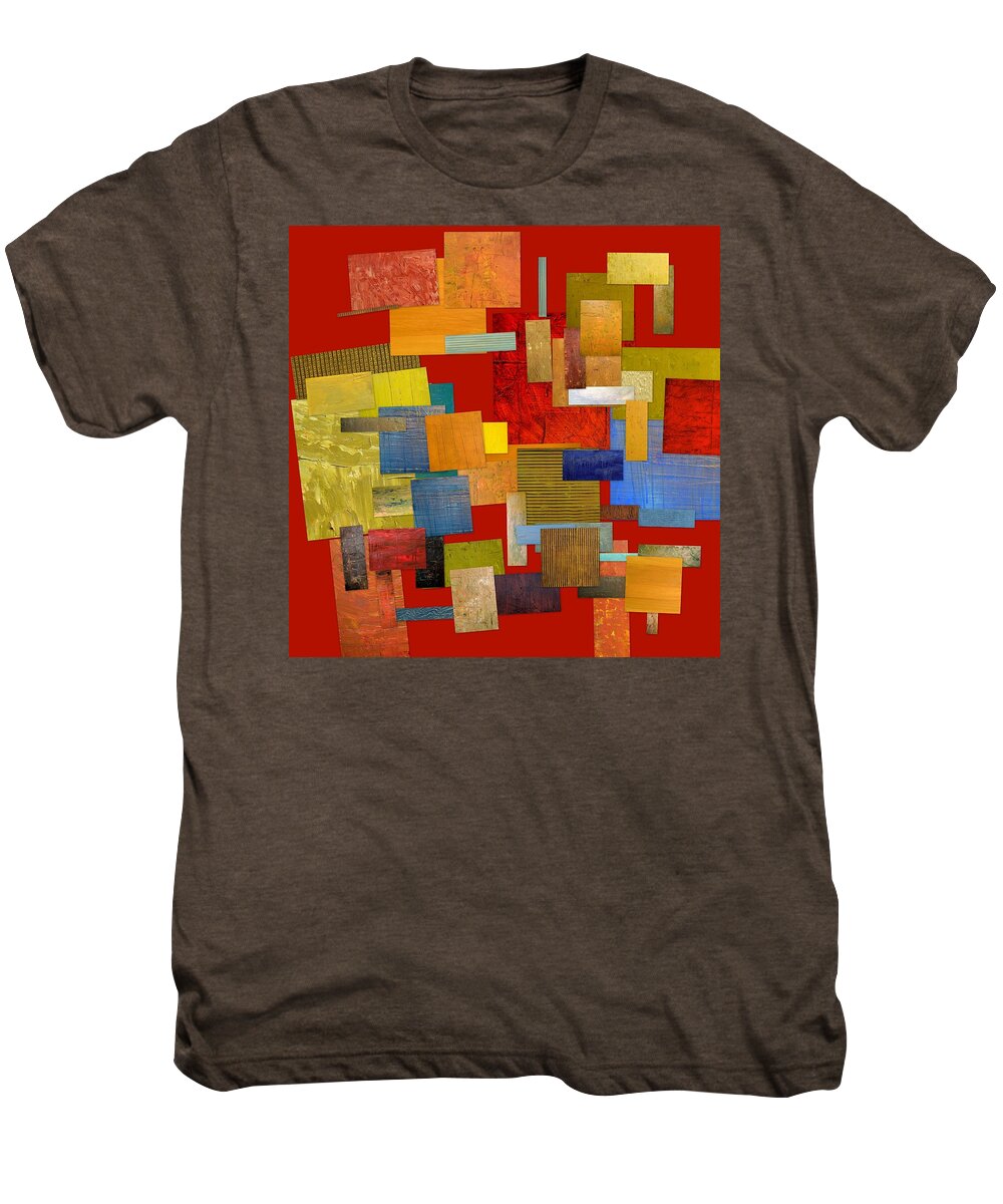 Textural Men's Premium T-Shirt featuring the painting Scrambled Eggs l by Michelle Calkins