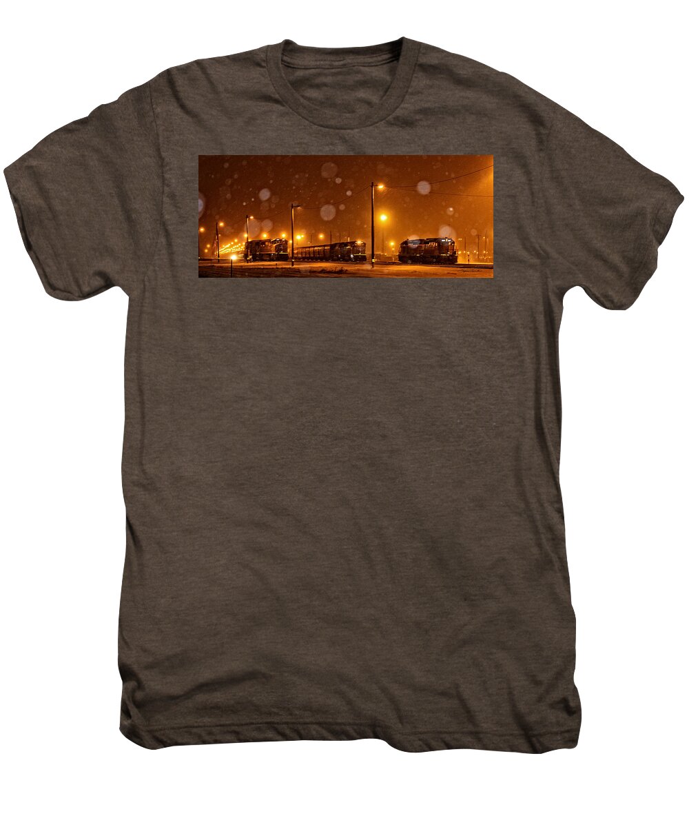 Night Men's Premium T-Shirt featuring the photograph Snowy Night by Sylvia Thornton