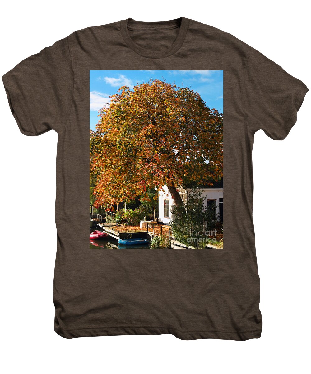 Tree In Autumn Men's Premium T-Shirt featuring the photograph Sun leaves by Luc Van de Steeg