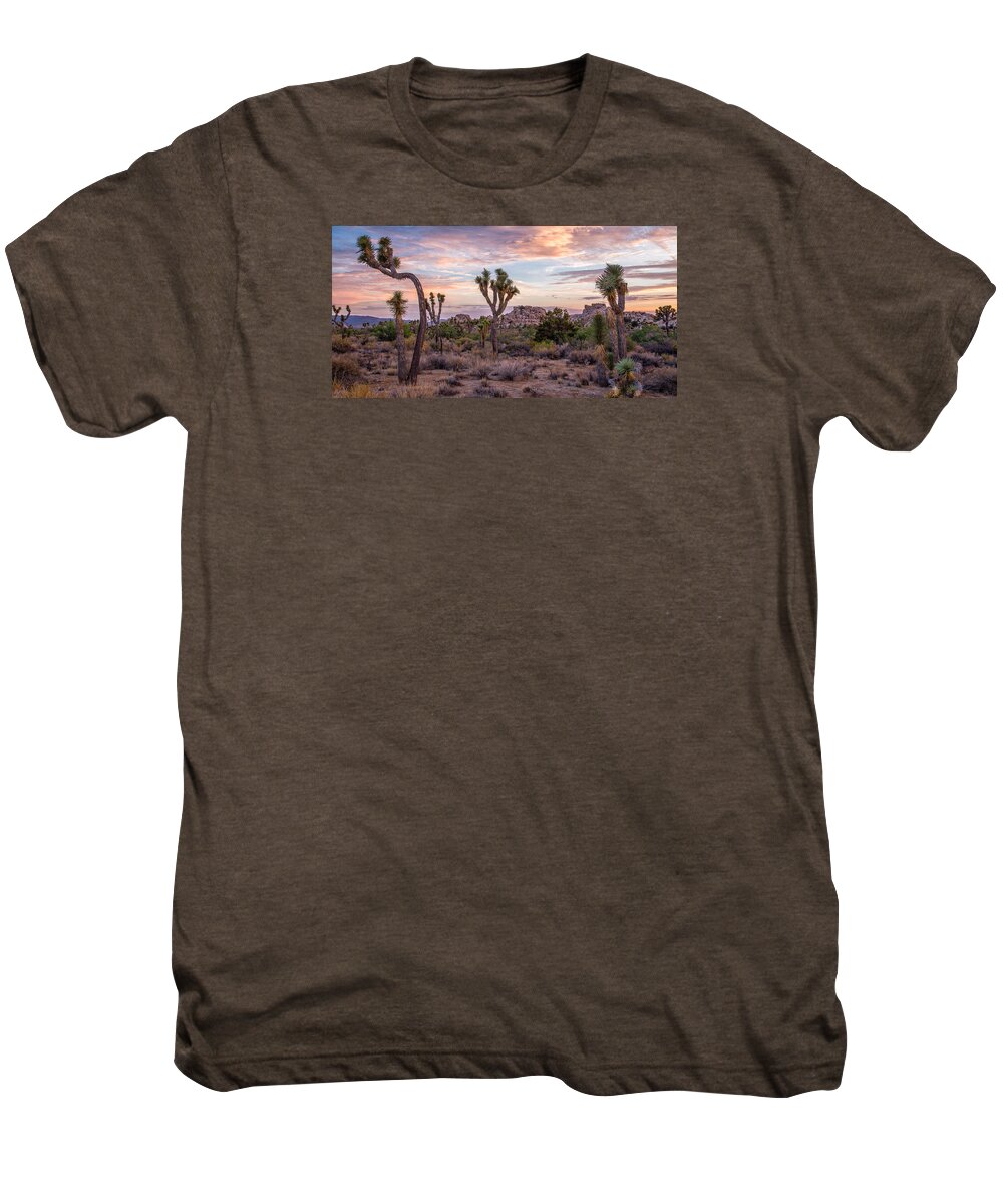 Big Sky Men's Premium T-Shirt featuring the photograph Twilight comes to Joshua Tree by Peter Tellone
