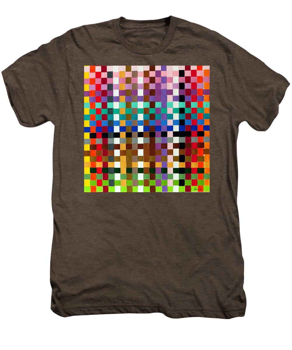 Geometric Men's Premium T-Shirt featuring the painting Weave #1 Multi-Color by Thomas Gronowski