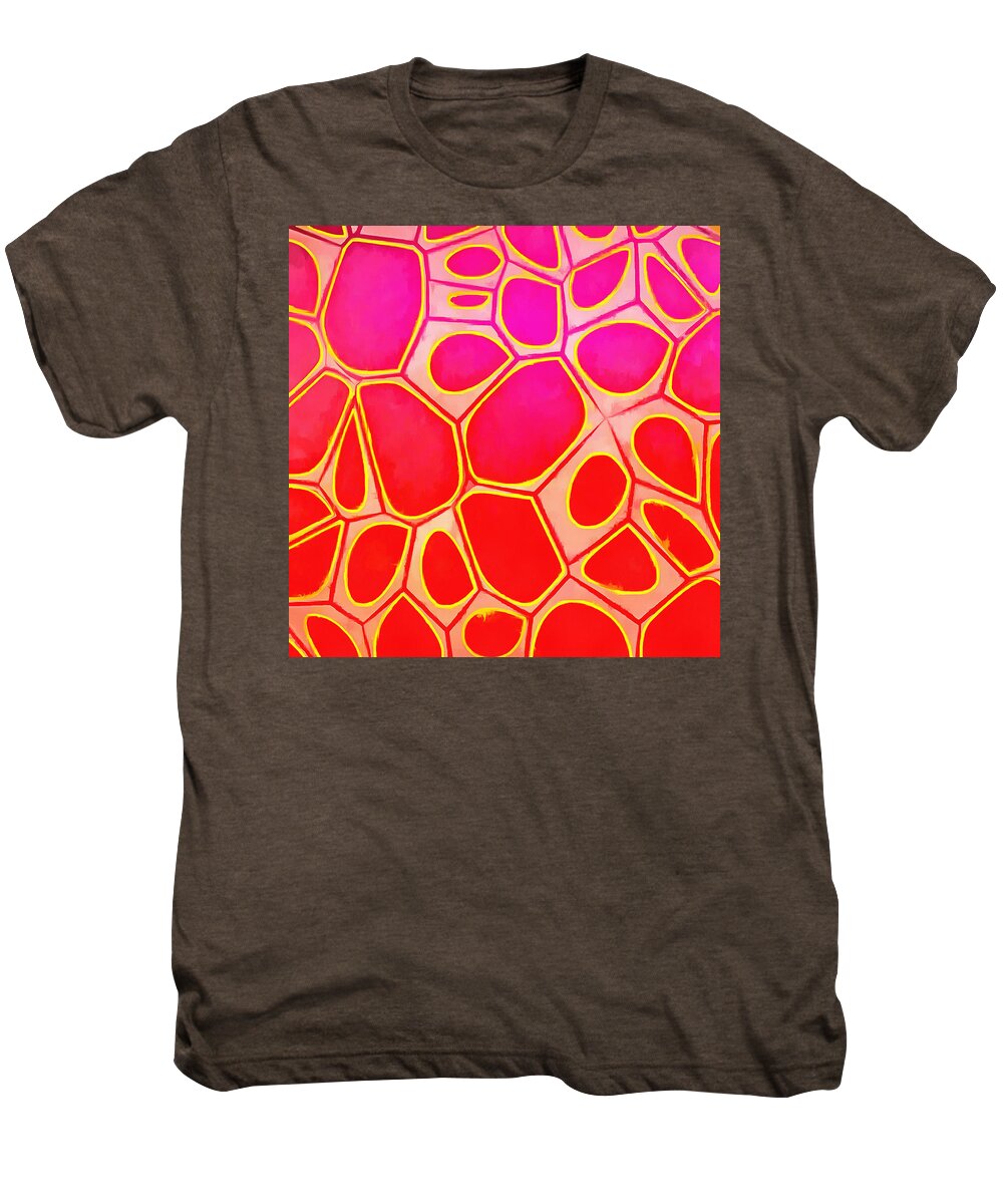 Painting Men's Premium T-Shirt featuring the painting Cells Abstract Three #1 by Edward Fielding