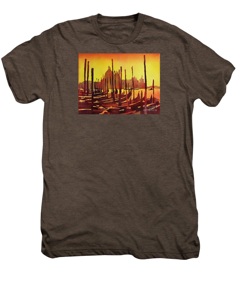 Art Venice Men's Premium T-Shirt featuring the painting Venice Morning- Italy #2 by Ryan Fox