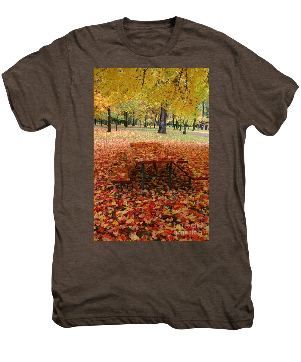 Fall Men's Premium T-Shirt featuring the photograph A Still Fall by Marie Neder
