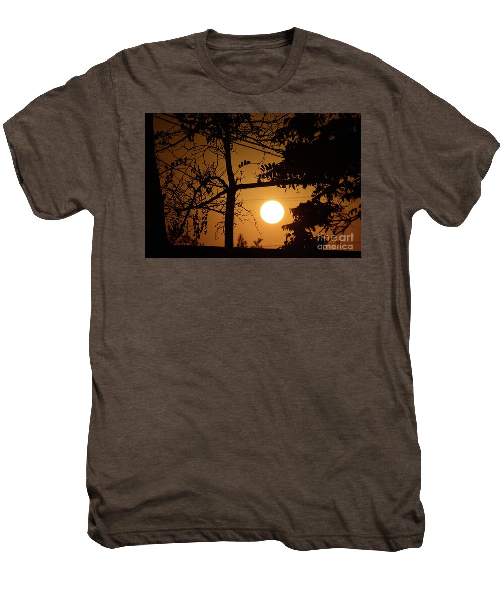 Autumn Sunrise Men's Premium T-Shirt featuring the photograph Autumn Sunrise by Angela J Wright