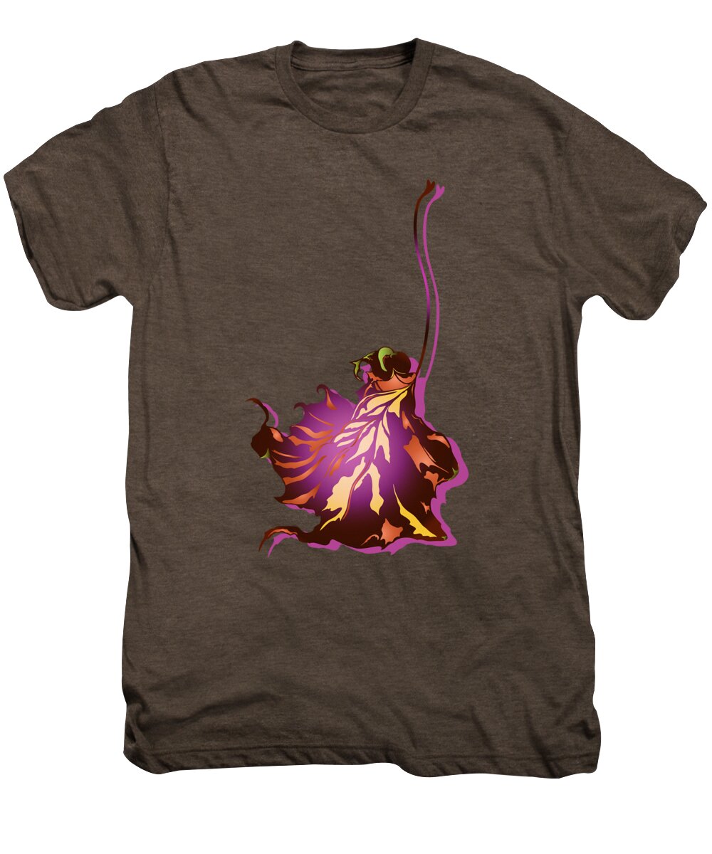 Fall Sycamore Leaf Men's Premium T-Shirt featuring the digital art Autumn Sycamore Leaf by MM Anderson