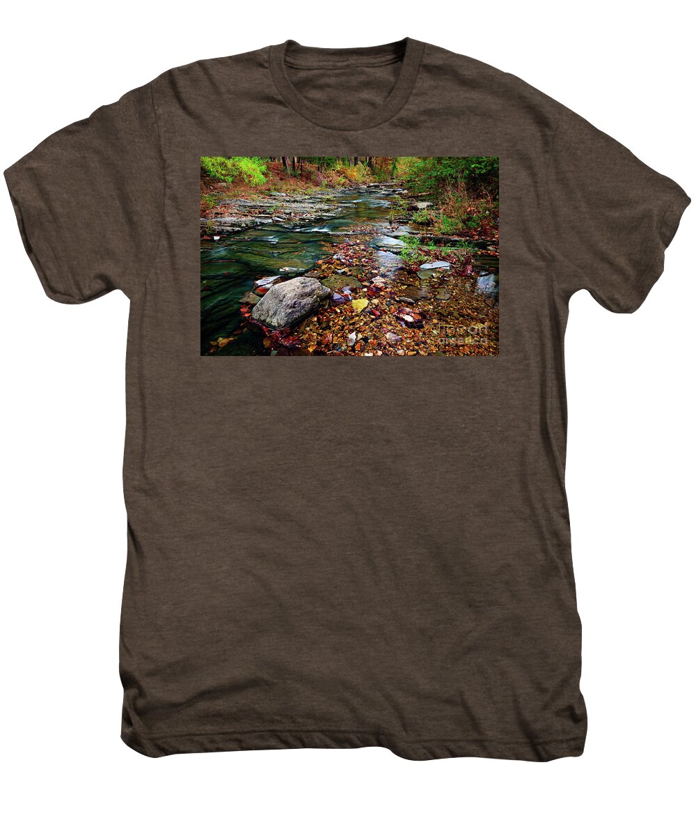 Landscape Men's Premium T-Shirt featuring the photograph Beaver's Bend Tiny Stream by Tamyra Ayles