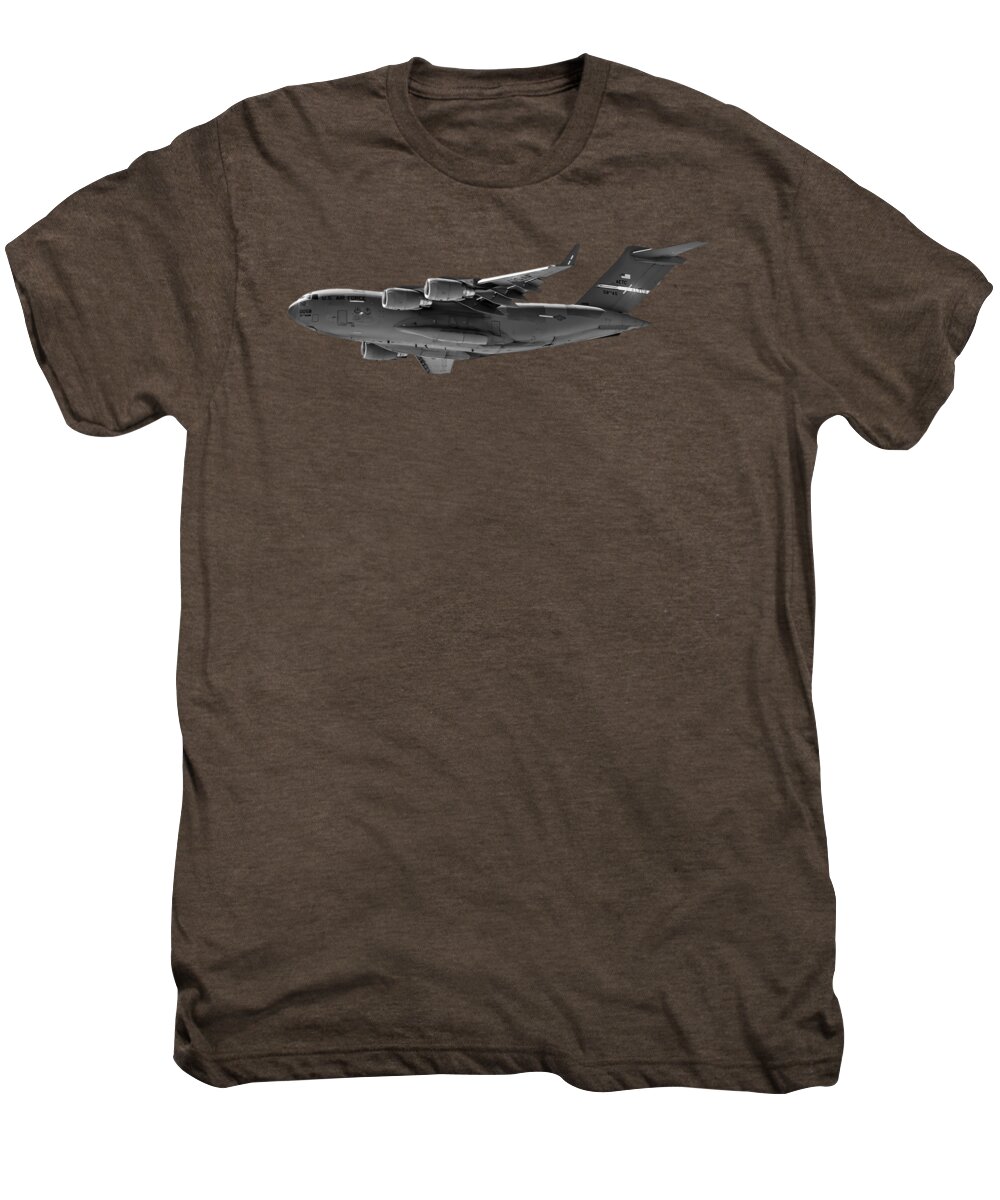 Arizona Men's Premium T-Shirt featuring the photograph C-17 Globemaster III BWS by Mark Myhaver