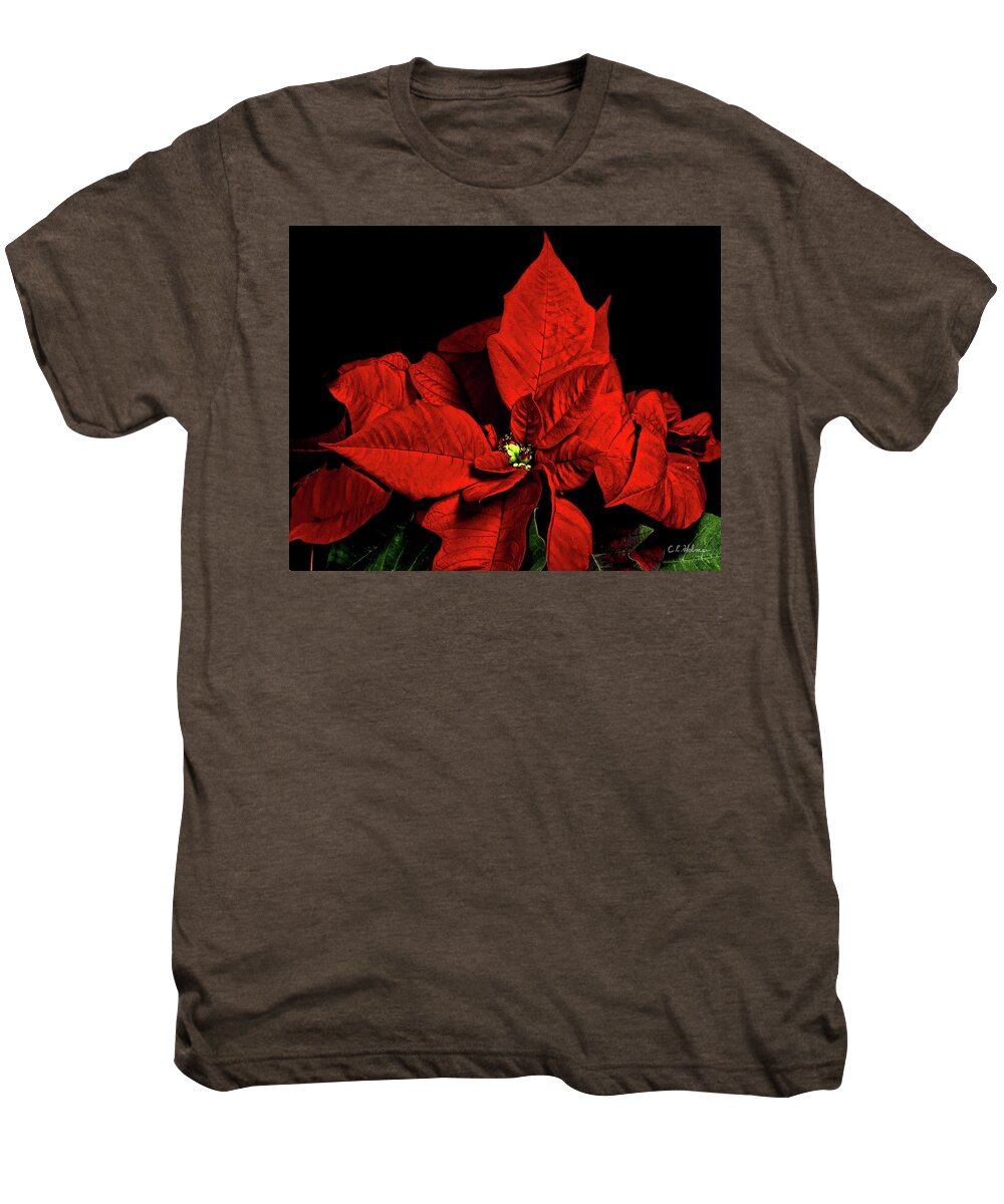 Pointsettia Men's Premium T-Shirt featuring the photograph Christmas Fire by Christopher Holmes