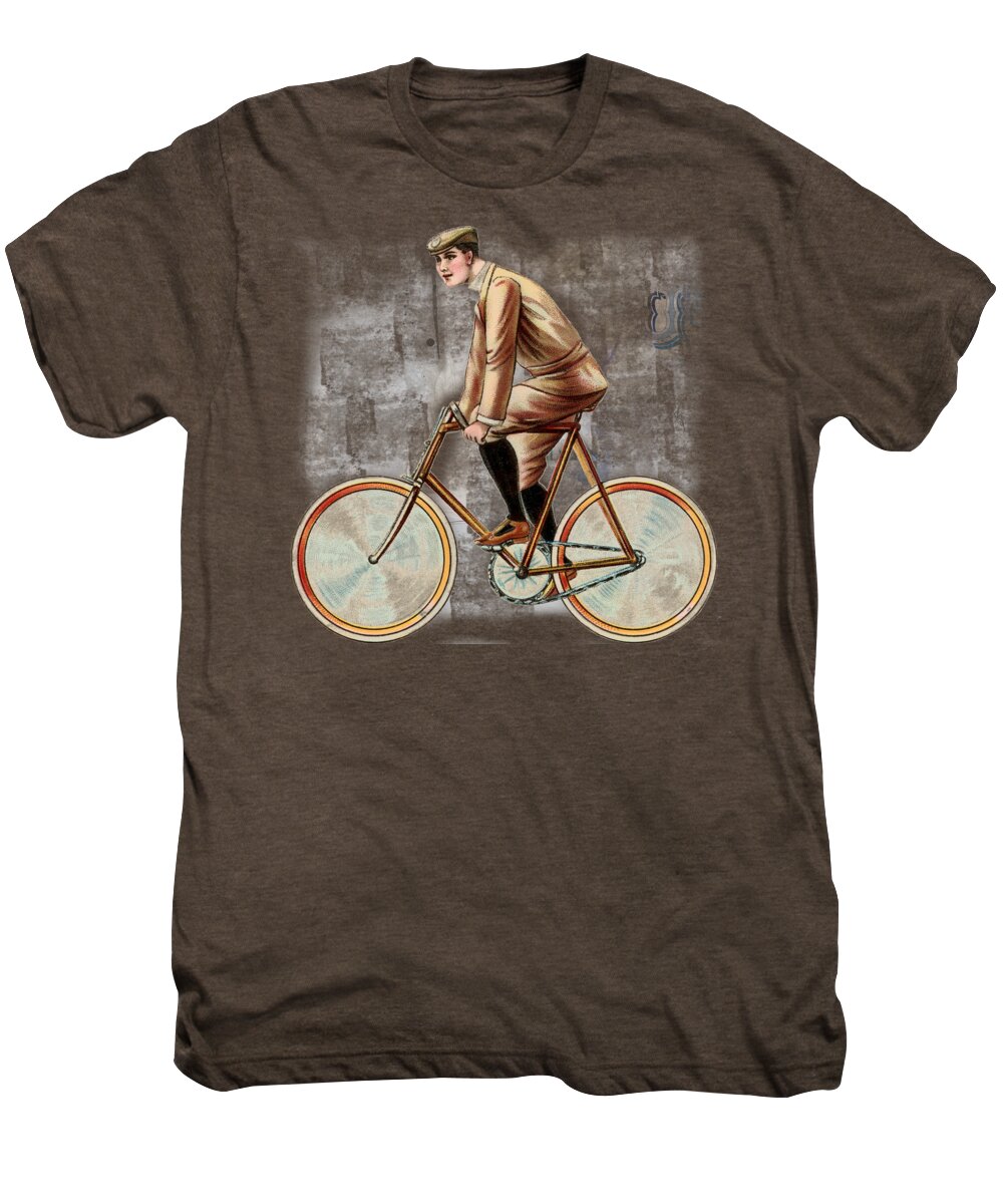 Cycling Man T Shirt Design Men's Premium T-Shirt featuring the digital art Cycling Man T Shirt Design by Bellesouth Studio