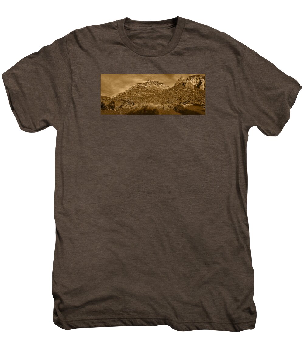 Dry Creek Vista Men's Premium T-Shirt featuring the photograph Evening Shadows pano Tnt by Theo O'Connor
