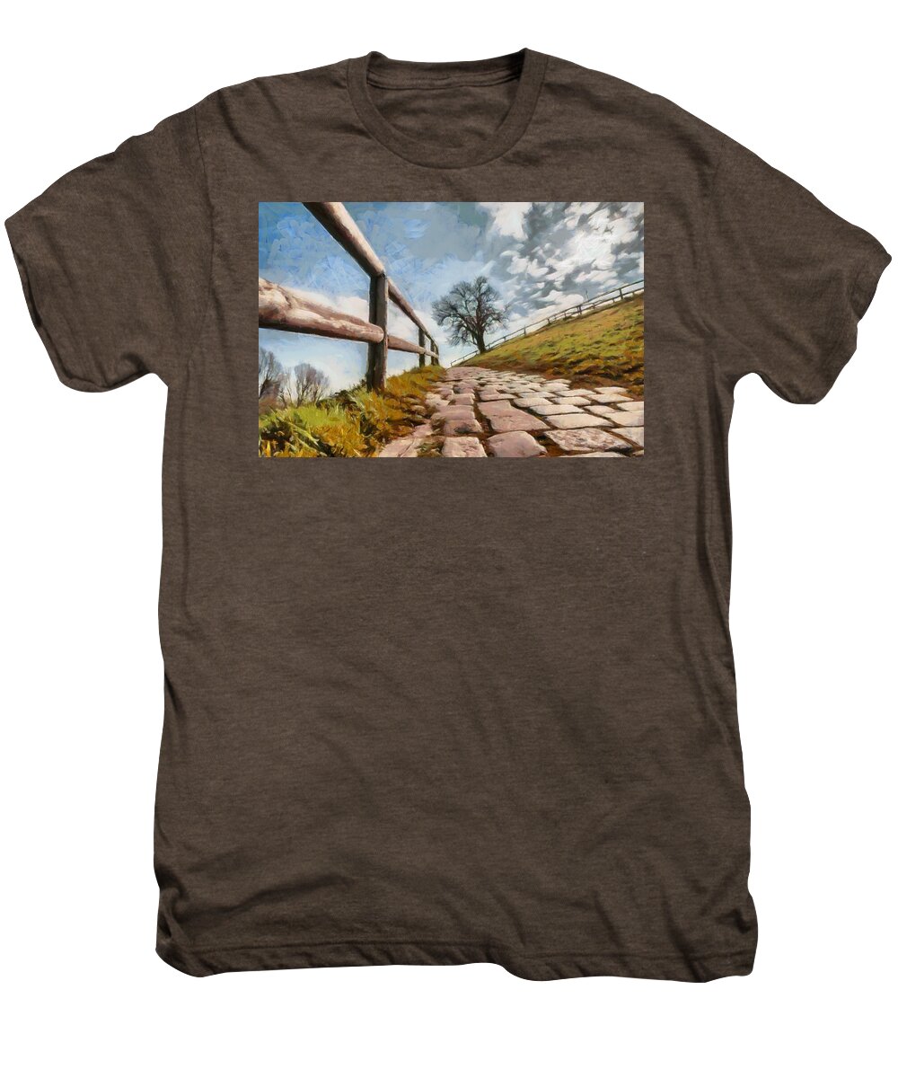 Landscape Men's Premium T-Shirt featuring the photograph Footpath by Sergey Simanovsky