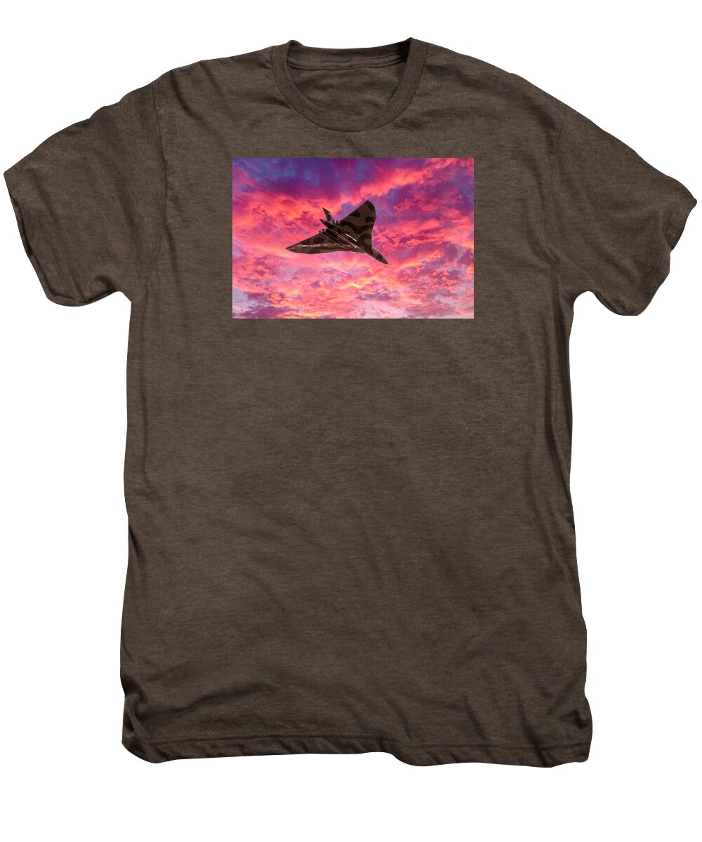Avro Vulcan Men's Premium T-Shirt featuring the photograph Going out in a blaze of glory by Gary Eason