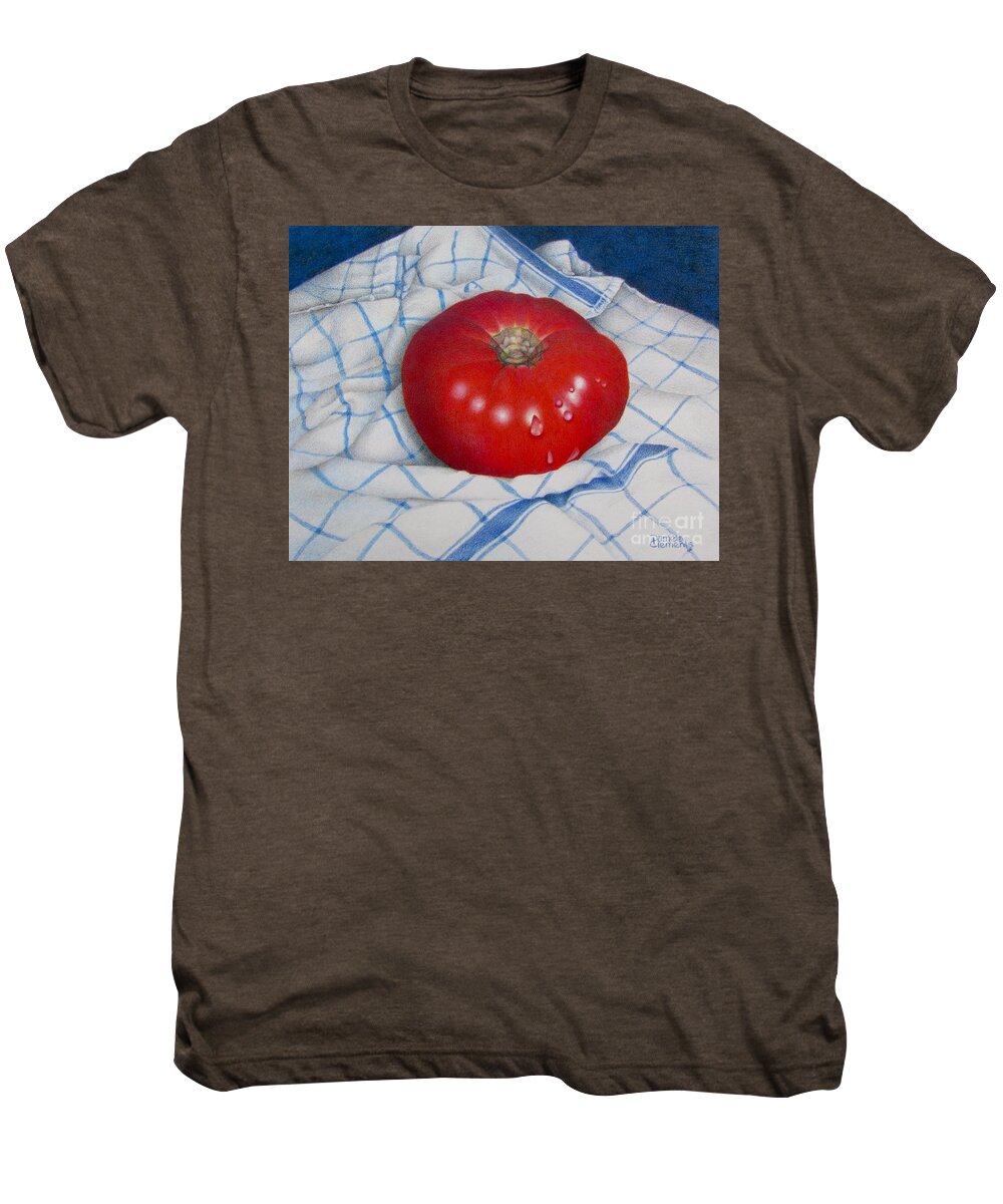 Vegetables Men's Premium T-Shirt featuring the painting Home Grown by Pamela Clements