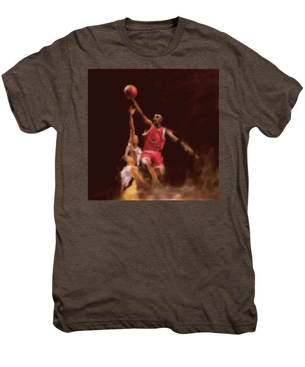 Chicago Men's Premium T-Shirt featuring the painting Michael Jordan 548 2 by Mawra Tahreem