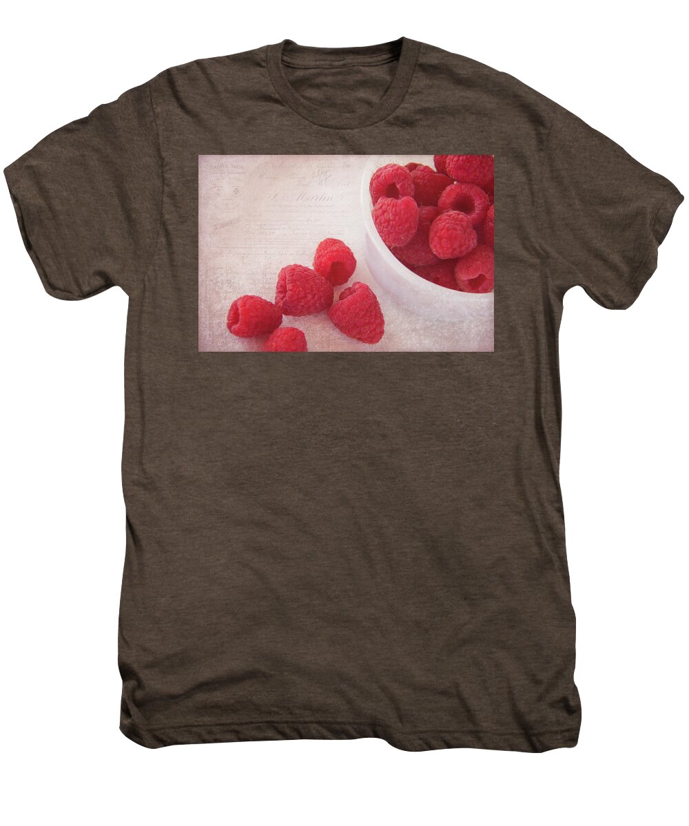 Cindi Ressler Men's Premium T-Shirt featuring the photograph Red Raspberries by Cindi Ressler