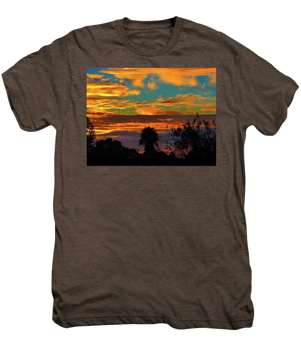 Sunset Men's Premium T-Shirt featuring the photograph Split Sunset by Mark Blauhoefer