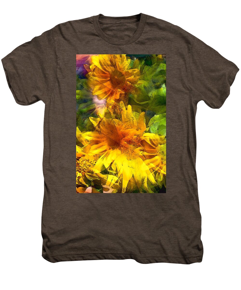 Floral Men's Premium T-Shirt featuring the photograph Sunflower 6 by Pamela Cooper